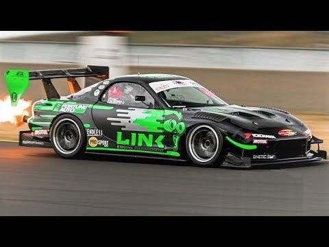 Three-Rotor RX-7 Hillclimb Car Revs 10,000 RPM - Onboard Video