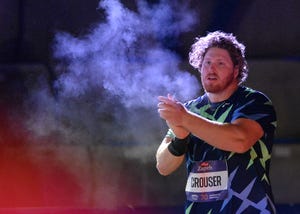 el atleta estadounidense ryan crouser durante la iaaf world challenge zagreb 2020