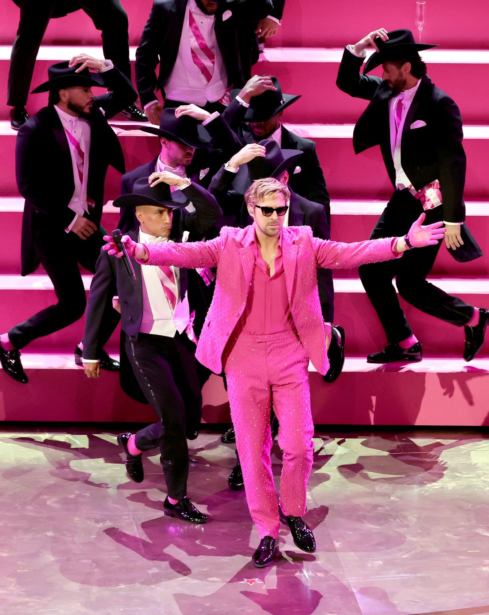 hollywood, california march 10 ryan gosling performs im just ken from barbie onstage during the 96th annual academy awards at dolby theatre on march 10, 2024 in hollywood, california photo by kevin wintergetty images
