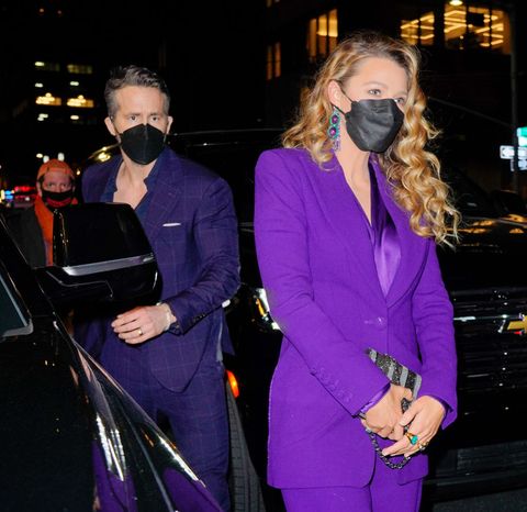 Blake Lively Wears Pastel Versace Dress With Ryan Reynolds at The Adam ...