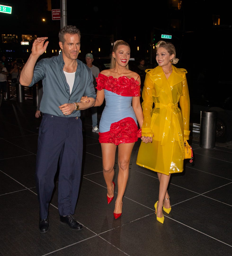 ryan reynolds, blake lively, and gigi hadid in new york on july 22, 2024