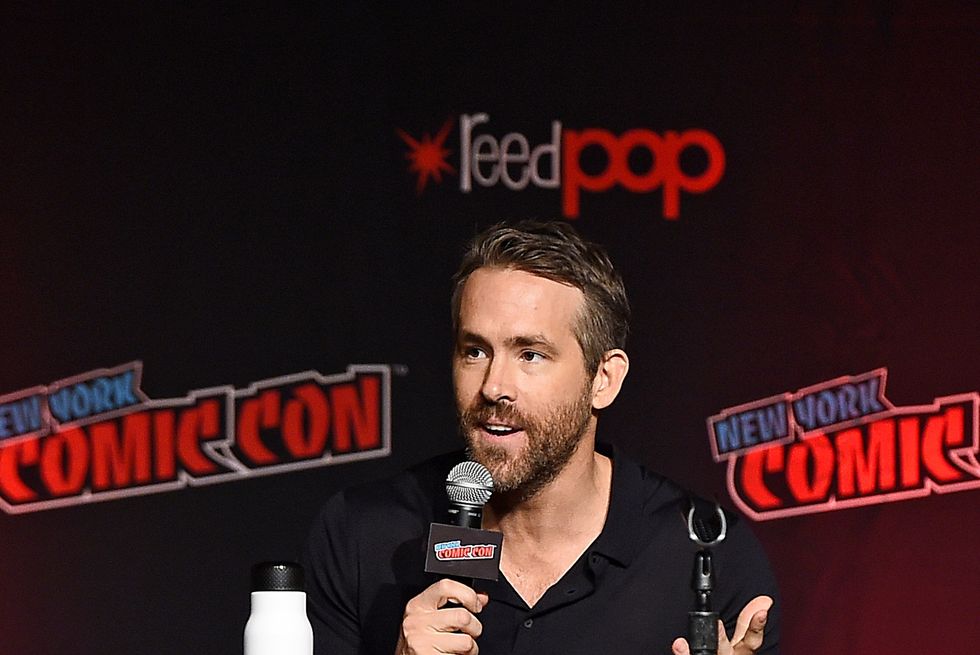 ryan reynolds at the "free guy" panel at new york comic con, october 2019