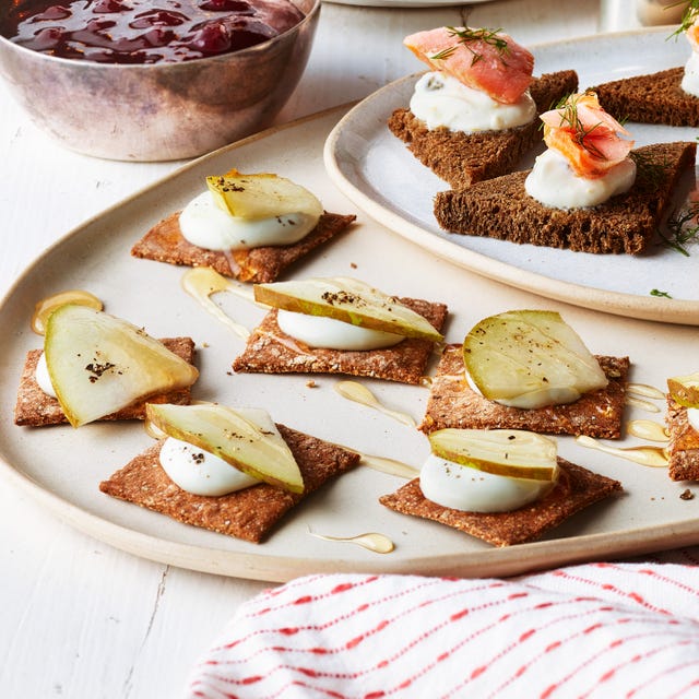 rye and danish blue cracker canapeacute