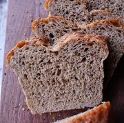 sliced rye bread seeded with caraway and flax
