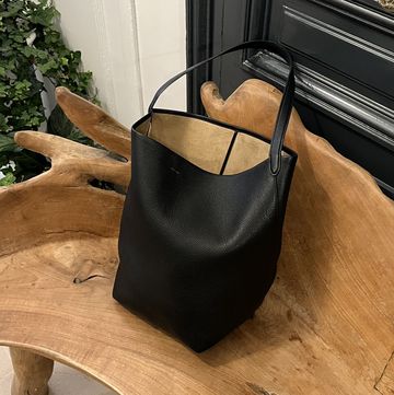 a black basket on a table