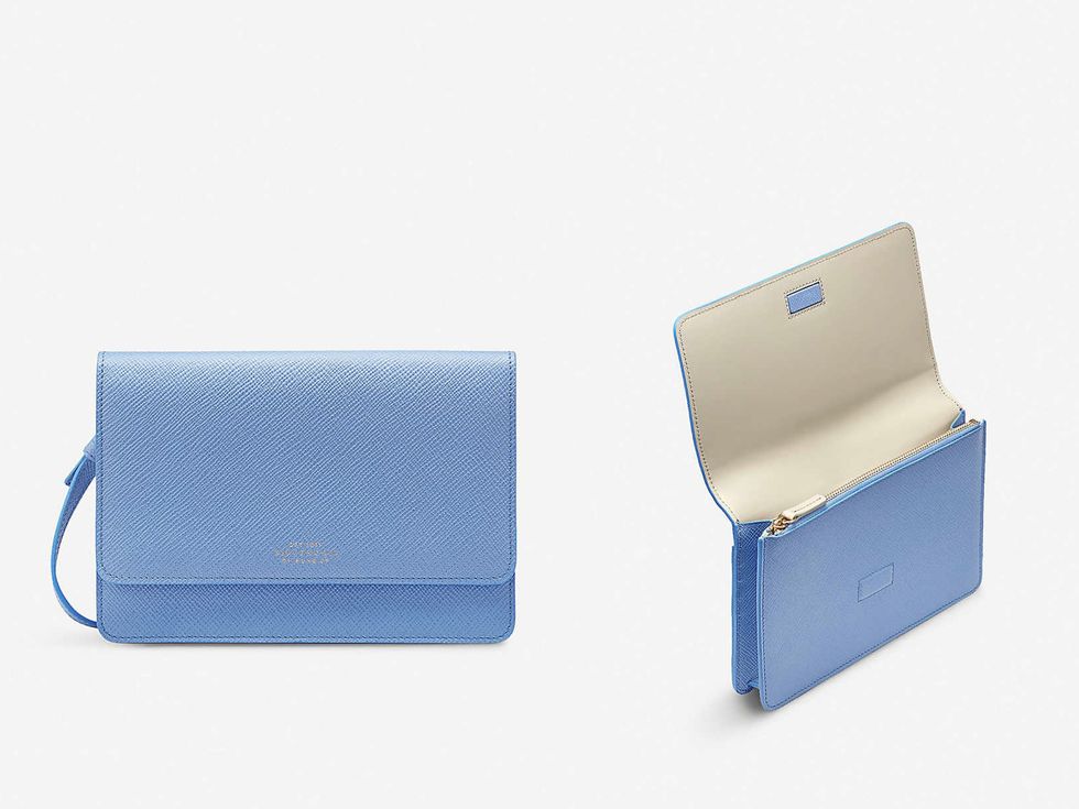 Blue, Wallet, Azure, Rectangle, Fashion accessory, Leather, 