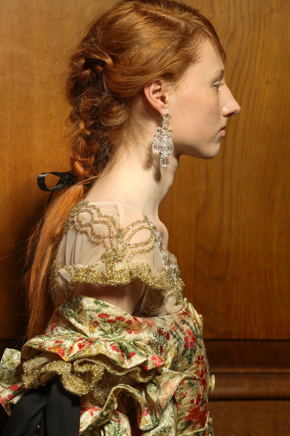 Hair, Hairstyle, Long hair, Fashion, Neck, Shoulder, Fashion design, Art, Brown hair, Chignon, 