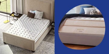 two mattresses displayed emphasizing design and comfort features