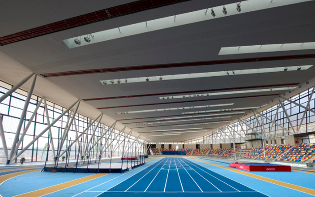 imagen general de la pista cubierta de sabadell antes de ser desmontada para instalar un hospital temporal