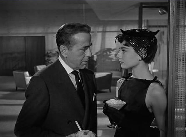 'sabrina' 1954, con humphrey bogart y audrey hepburn