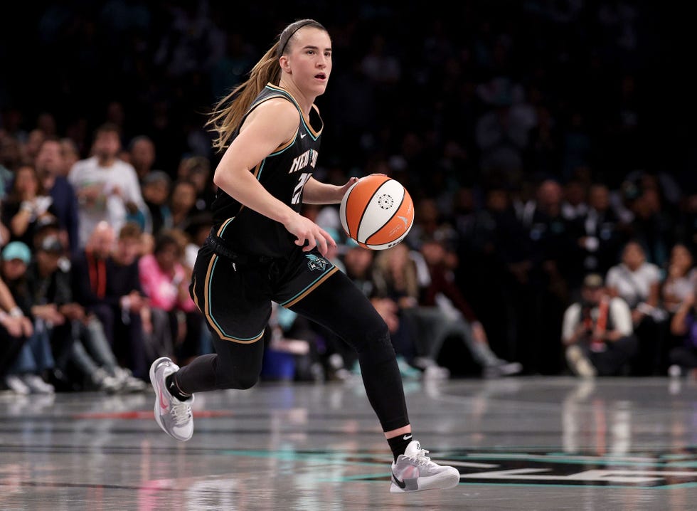 new york, new york october 20 sabrina ionescu 20 of the new york liberty takes the ball during game five of the wnba finals against the minnesota lynx at barclays center on october 20, 2024 in the brooklyn borough of new york city the new york liberty defeated the minnesota lynx 67 62 in overtime to win the championship note to user user expressly acknowledges and agrees that, by downloading and or using this photograph, user is consenting to the terms and conditions of the getty images license agreement photo by elsagetty images