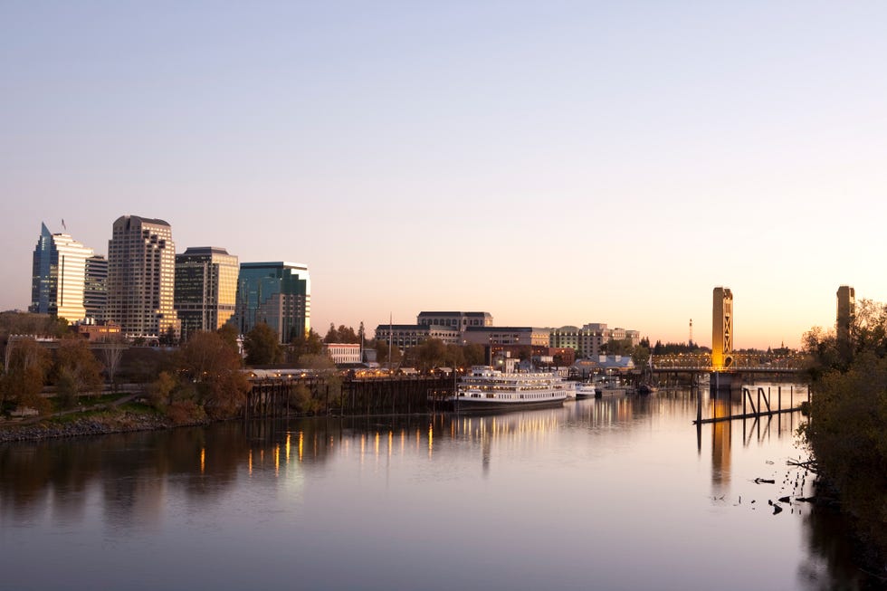 Sacramento downtown at sunset