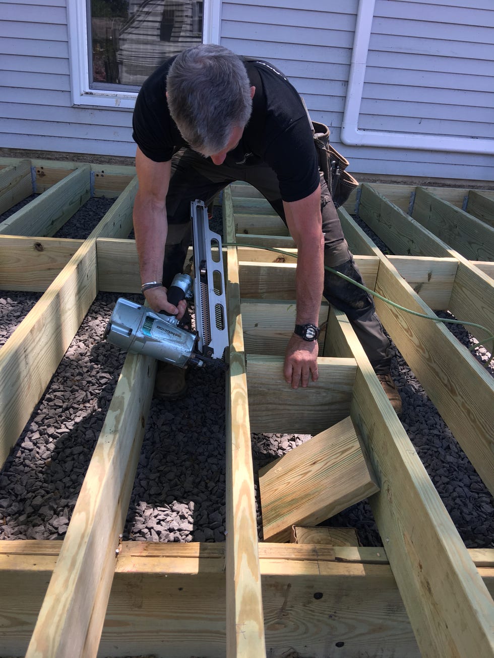 wood deck construction and framing nailer