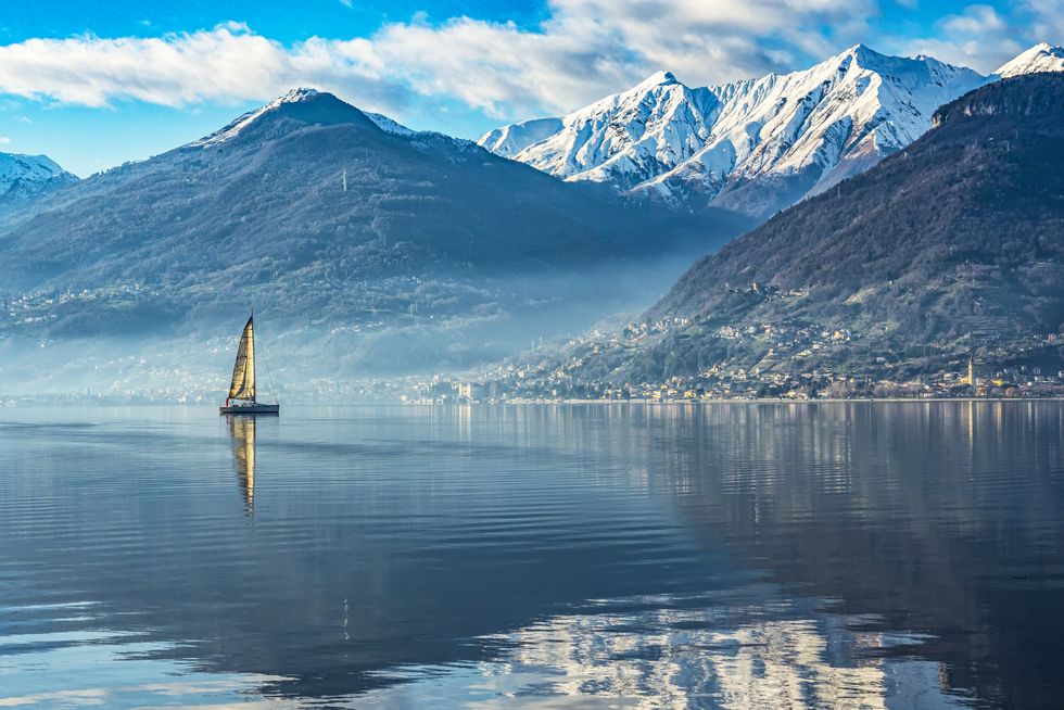 sail boat on lake como