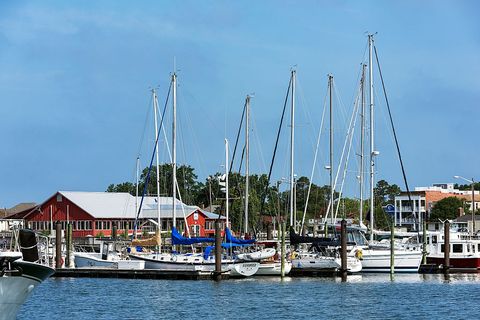 sailboats docked in cape charles harbor