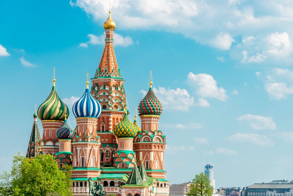 Saint Basil Cathedral Moscow in Summer Copy Space Russia