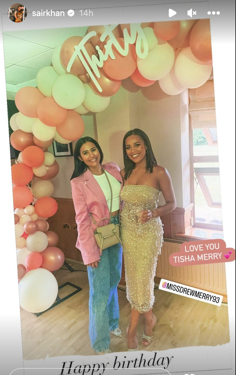 Sair Khan and Tisha Merry sair khan and tisha merry pose at 30th birthday party