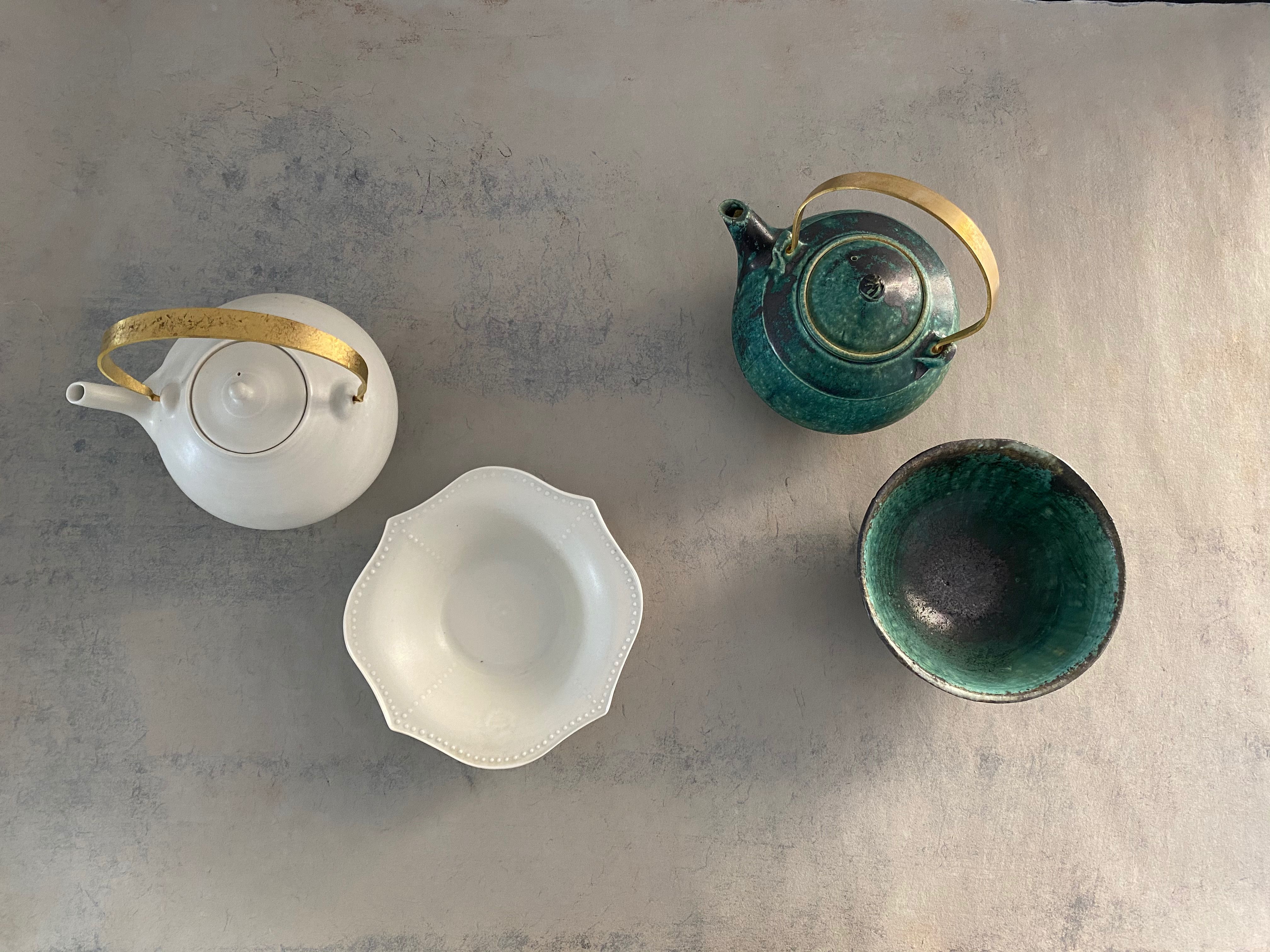 白蓮】境 知子 白 急須 カップ 3点 白磁/陶器/人気作家/器