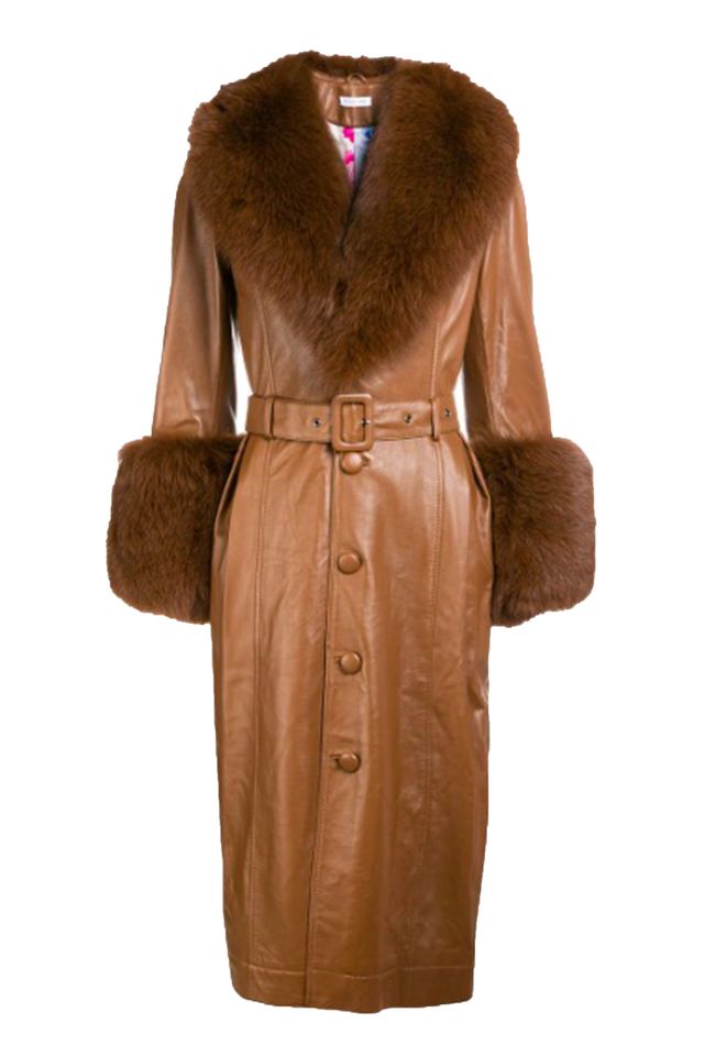 Clothing, Fur, Coat, Outerwear, Brown, Overcoat, Fur clothing, Sleeve, Tan, Collar, 