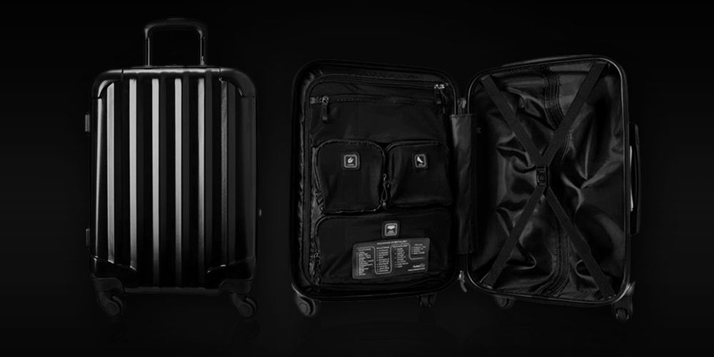 Black, Suitcase, Baggage, Hand luggage, Luggage and bags, Bag, Rolling, Monochrome, Darkness, Still life photography, 