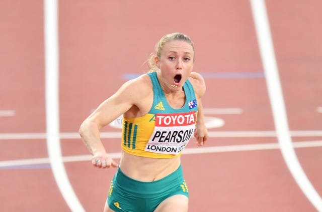 Sally Pearson ganando el Mundial de 2017 en vallas