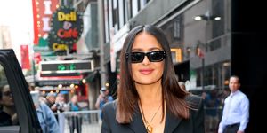 new york, ny june 14 salma hayek is seen arriving to the good morning america show on june 14, 2023 in new york city photo by jose perezbauer griffingc images