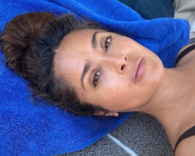 Salma Hayek Shows Off 'White Hair' In New No-Makeup Instagram