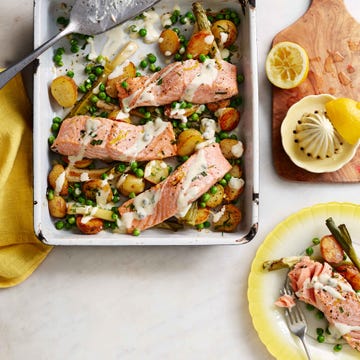 salmon and new potato traybake