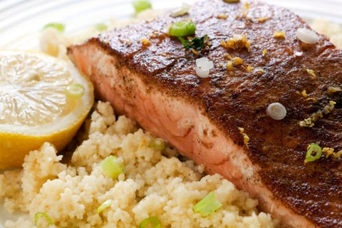 salmon with couscous healthy dinner