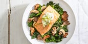 Healthy Dinner for Two - Salmon with Skyr and Sauteed Kale