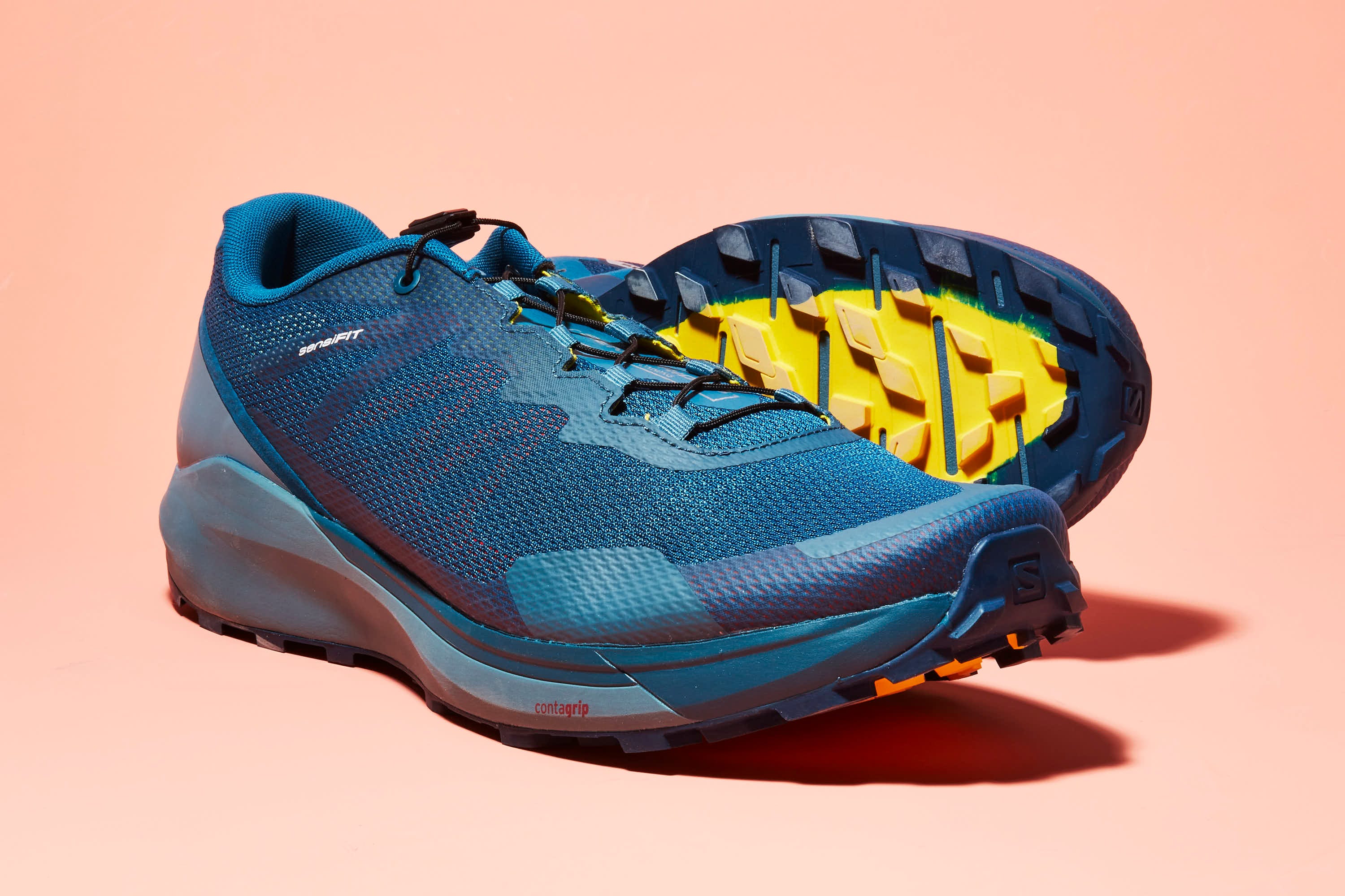 Shoe, Footwear, Outdoor shoe, Running shoe, Blue, Yellow, Walking shoe, Cross training shoe, Athletic shoe, Sneakers, 