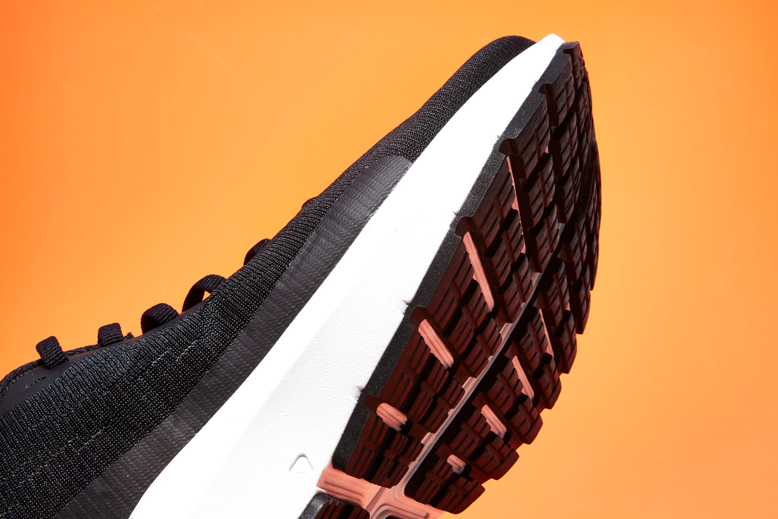Black, Orange, Footwear, Shoe, Architecture, Metal, 