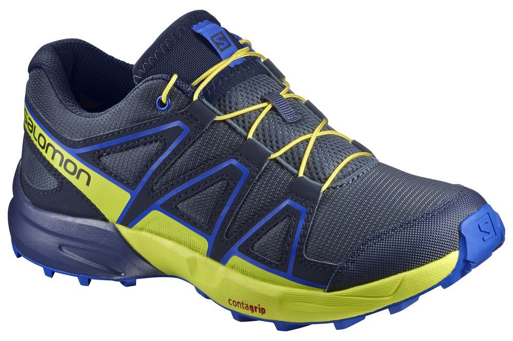 Shoe, Footwear, Running shoe, Outdoor shoe, Athletic shoe, Walking shoe, Blue, Cross training shoe, Yellow, Electric blue, 