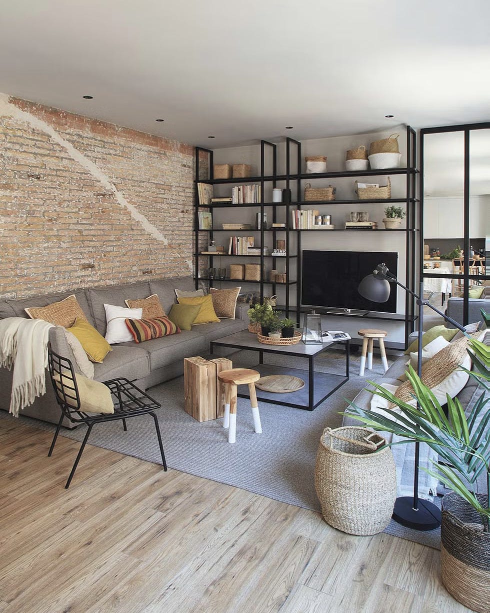 salón gris y blanco