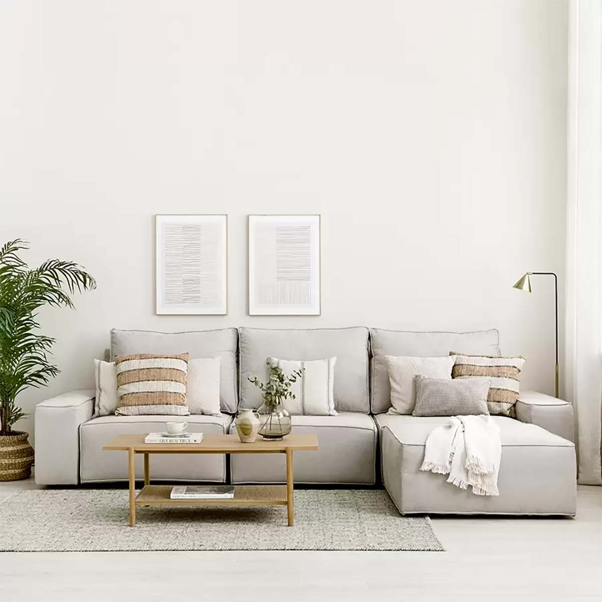 salón en gris claro
