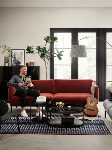 salón con muebles de diseño de ikea