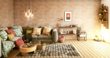salon decoracion invierno mantas sofa