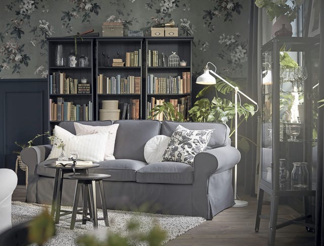 salón decorado en gris