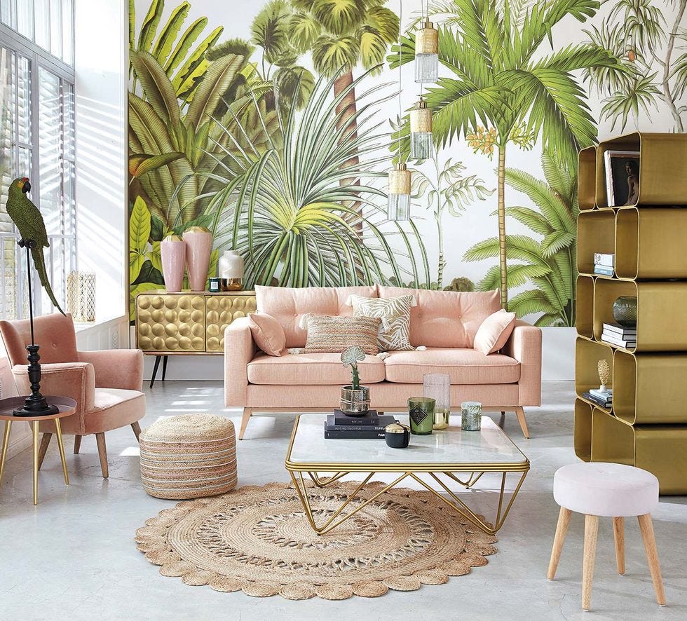 salon rosa verde