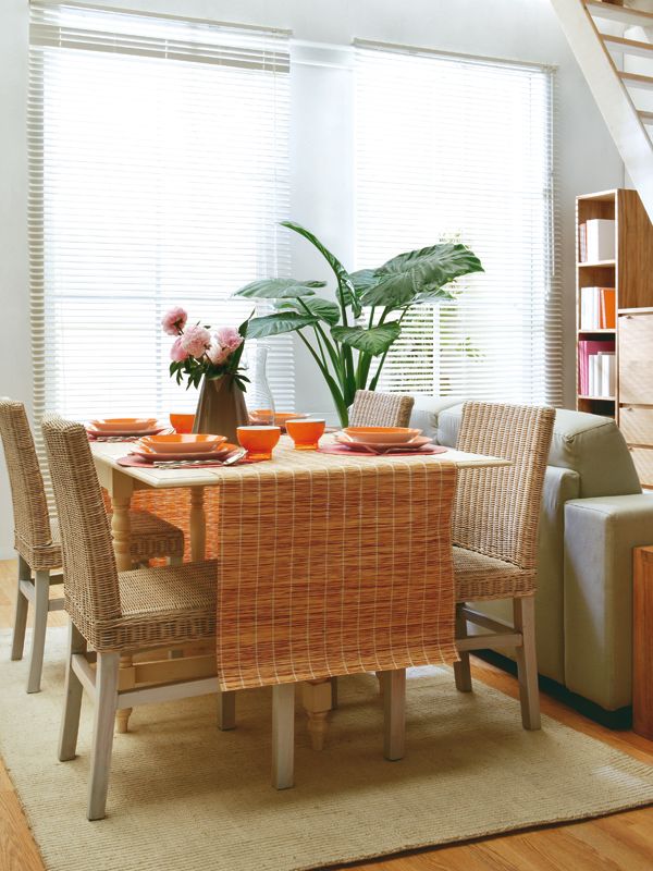 Furniture, Orange, Room, Dining room, Interior design, Table, Property, Kitchen & dining room table, Floor, Home, 