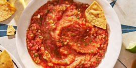 homemade chunky salsa with tortilla chips