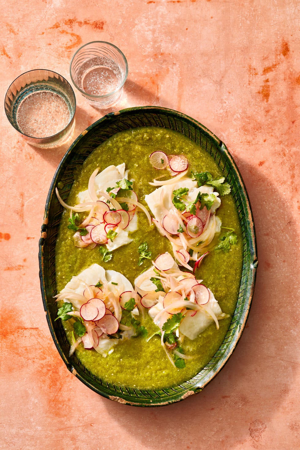 salsa verde poached fish