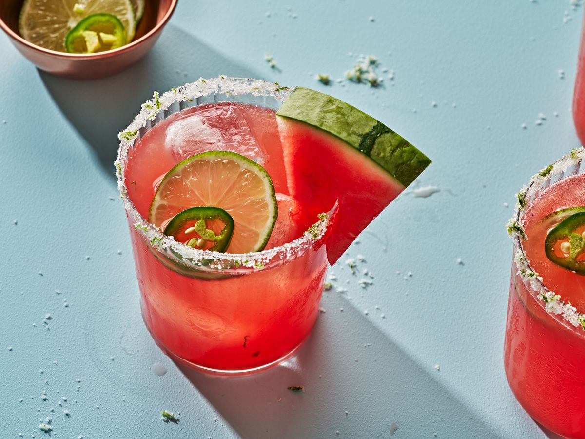 Salted and Spiced Watermelon Margaritas 