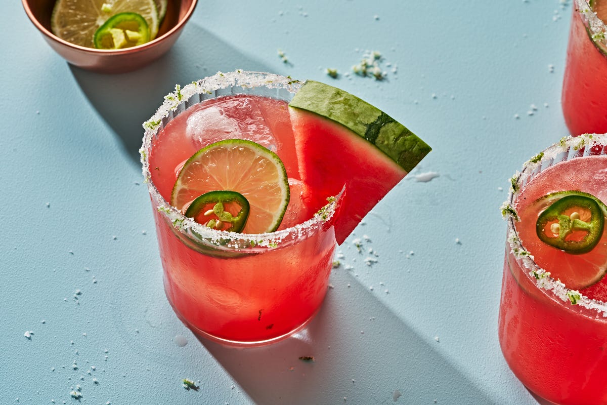 salted spiced watermelon margarita