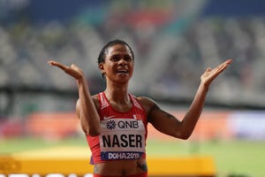 salwa eid naser, tras conseguir el oro en los mundiales de catar gracias a la tercera mejora marca de la historia de 400 metros