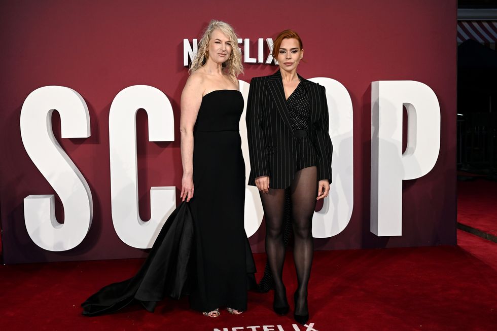 sam mcalister and billie piper at the 'scoop' premiere