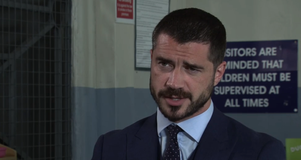 damon hay visited in prison by adam barlow in coronation street