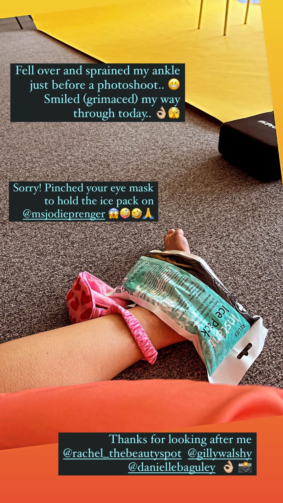 Samia Longchambon teilt ihren verstauchten Knöchel in ihren Instagram-Geschichten