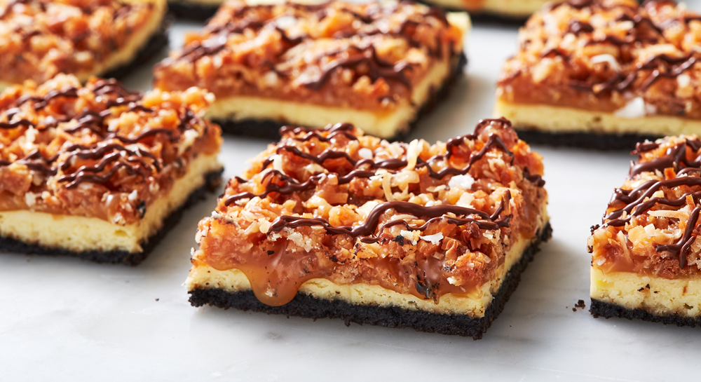 Video player poster image preview for Samoa Cheesecake Bars Will Bring all the Girl Scouts to the Yard!