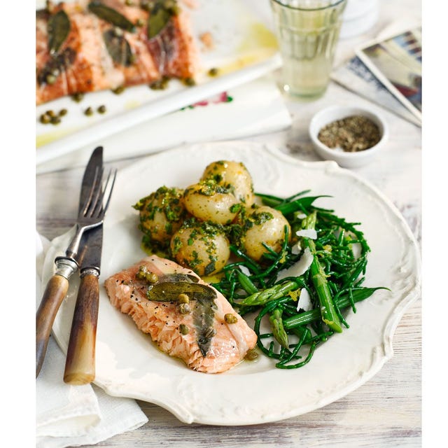 samphire, asparagus and green bean salad